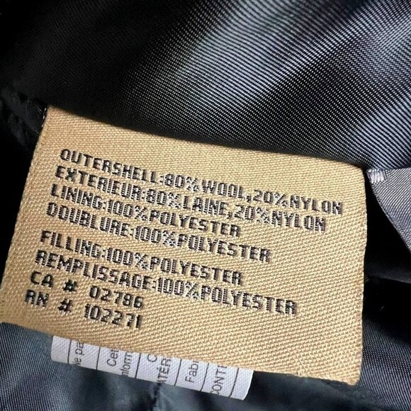 Columbia Wool Blend Classic Bomber Jacket. Quilted Lining. Charcoal Grey. Size M - Picture 9 of 15